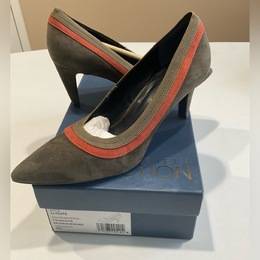 ☀️☀️☀️Lori Goldstein Women’s Olive Suede Heels (3”) Shoes, Size 8M